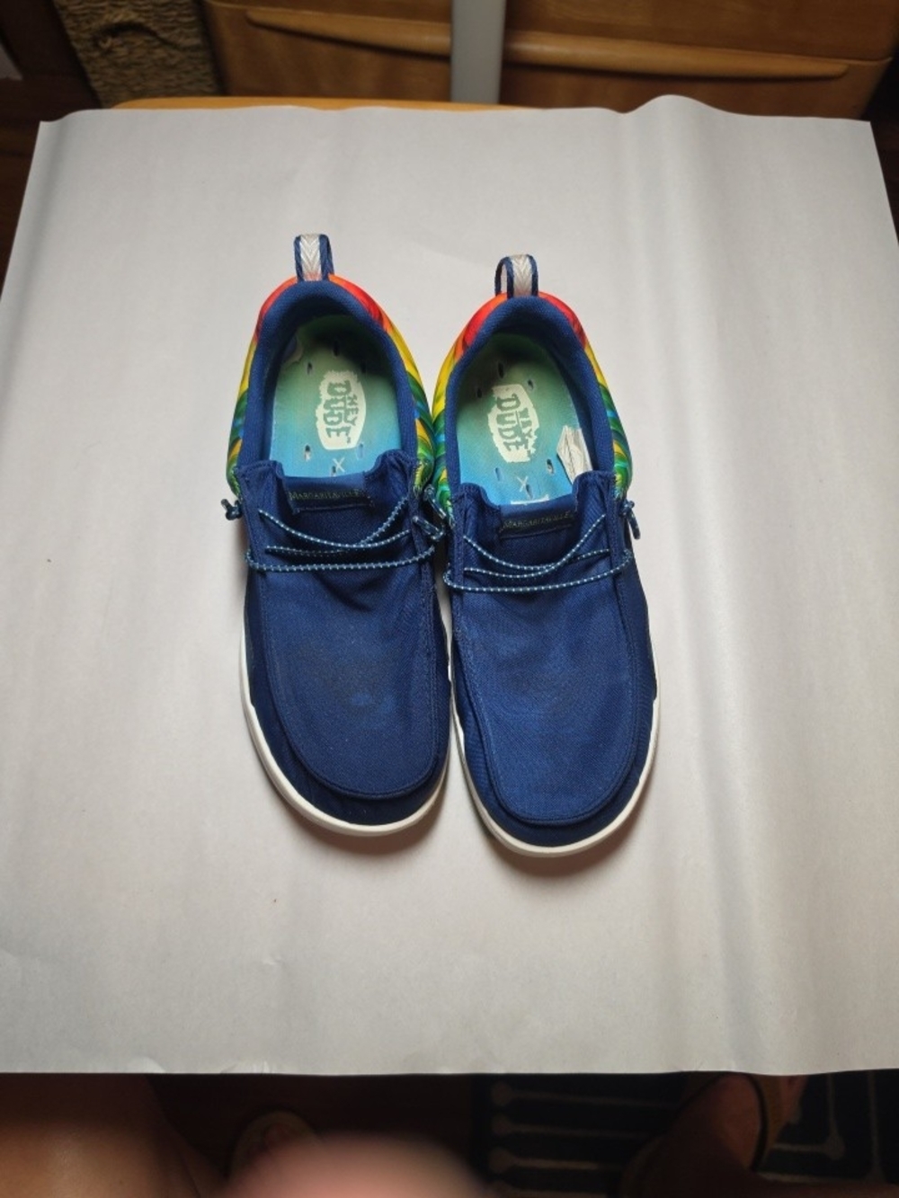Hey Dude Womens Margaritaville Slip-On with Rainbow Collar
